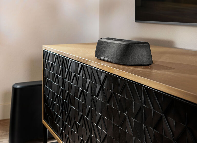 Magnifi Soundbar on a tv stand