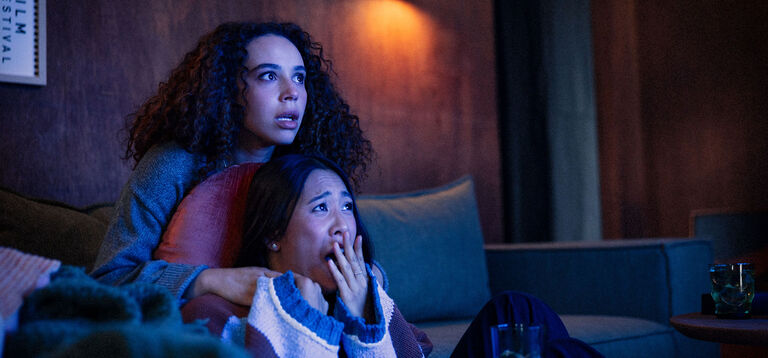Women watching TV