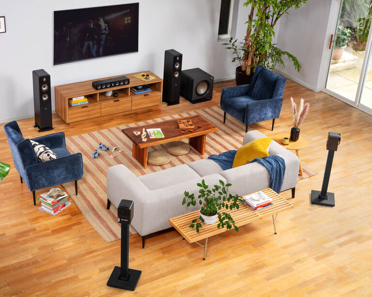 Polk home theater system with satellite surround speakers Polk home theater system with satellite surround speakers