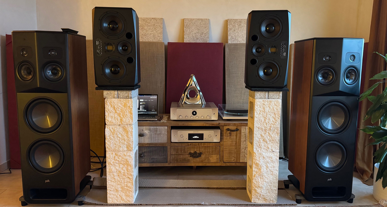Sound bar and Subwoofer in a living room.