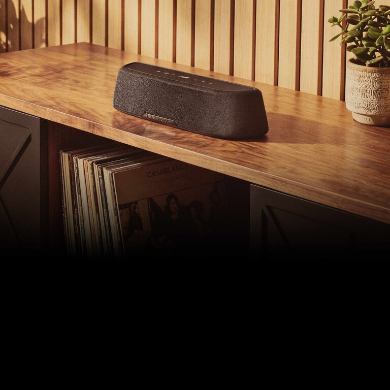 Magnifi Mini on a entertainment center