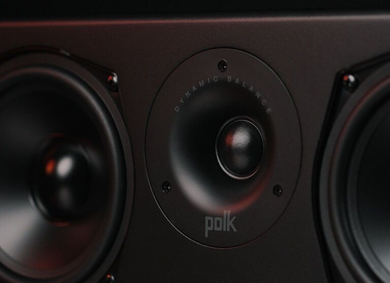 Close up of a center channel speaker