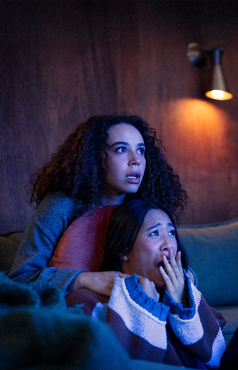 Women watching tv