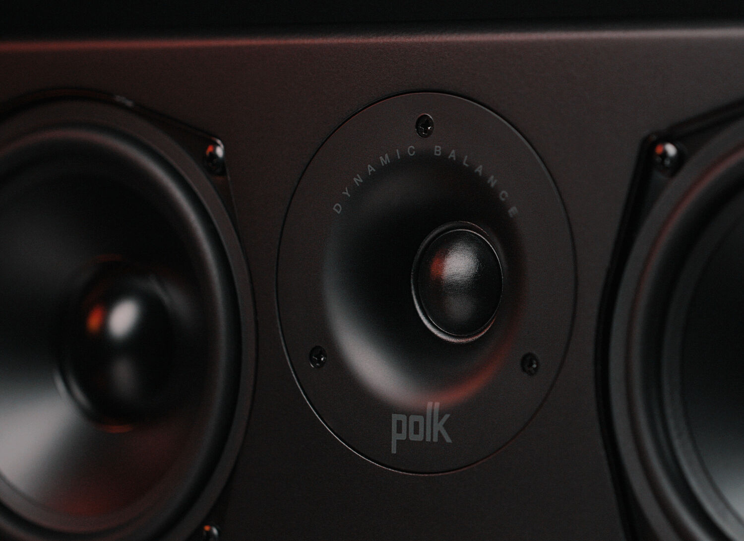 Close up of a center channel speaker